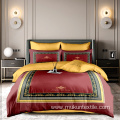 Washed silk king bedsheet printing bedding sets wholesale